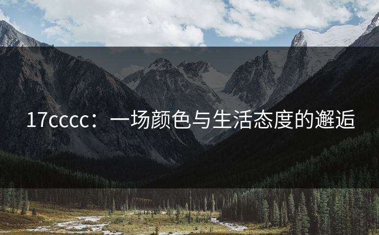 17cccc：一场颜色与生活态度的邂逅